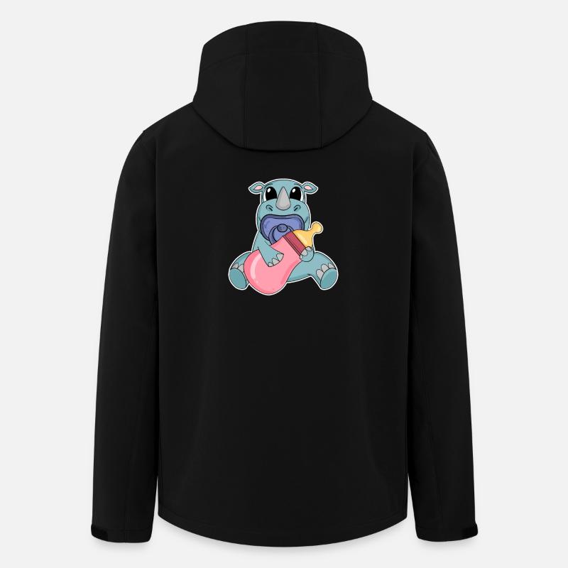 Motif de bébé rhinocéros - Veste softshell homme en polyester recyclé Stanley/Stella - noir