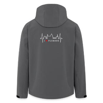 Florence Skyline Italy Heartbeat I Love Firenze - Men’s Recycled Softshell Jacket by Stanley/Stella - anthracite - Back - AI Model Male 185 light (185cm)