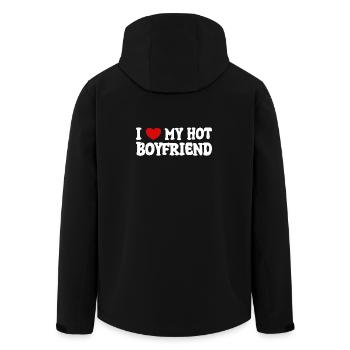 I Love My Hot Boyfriend - Recycelte Männer Softshell-Jacke von Stanley/Stella - Schwarz - Hinten - AI Model Male 185 light (185cm)