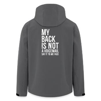 mon dos n’est pas un message vocal dites-le moi face - Veste softshell homme en polyester recyclé Stanley/Stella - charbon - Dos - AI Model Male 185 light (185cm)