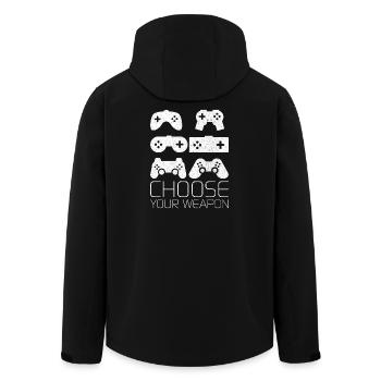 Choisissez votre arme Gamer Shirt Jeux vidéo Jeux vidéo - Veste softshell homme en polyester recyclé Stanley/Stella - noir - Dos - AI Model Male 185 light (185cm)