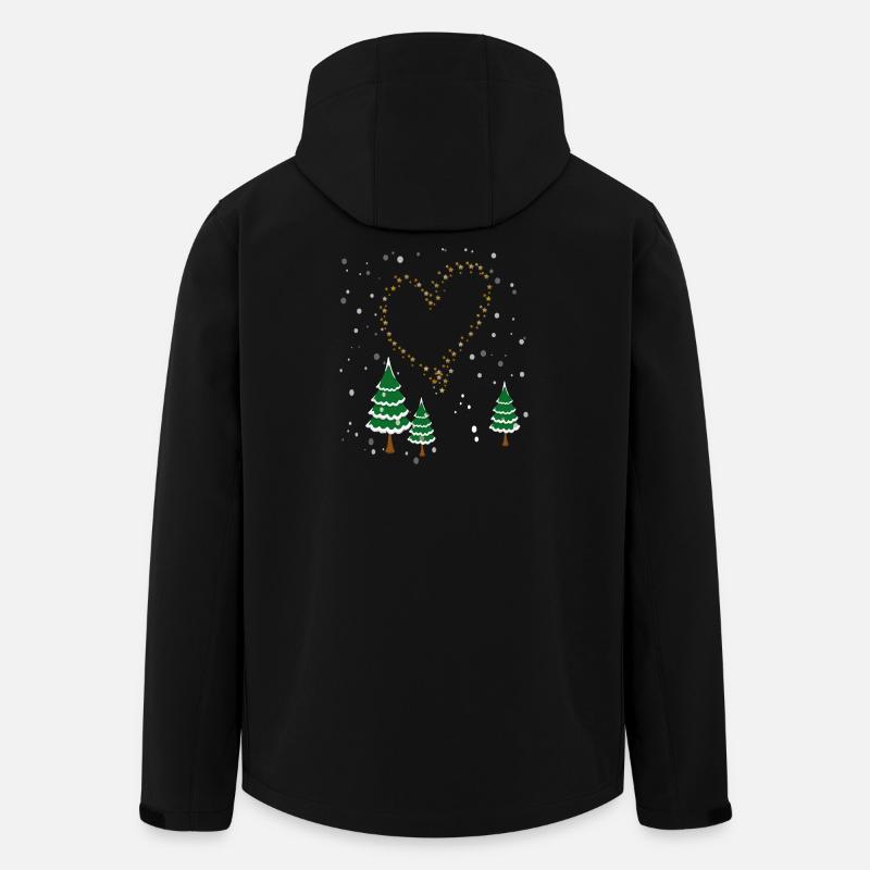 Winter Forest Heart Stars - Men’s Recycled Softshell Jacket by Stanley/Stella - black