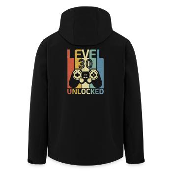 Level 30 30. Videospieler-Geburtstag freigeschaltet - Recycelte Männer Softshell-Jacke von Stanley/Stella - Schwarz - Hinten - AI Model Male 185 light (185cm)