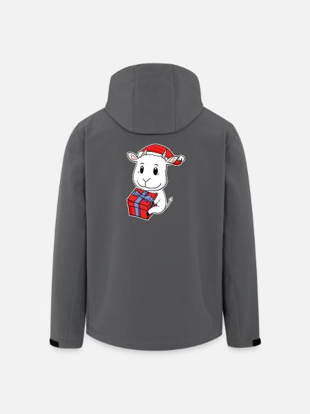 Goat with Santa Hat - Christmas - Men’s Recycled Softshell Jacket by Stanley/Stella - black