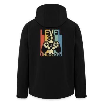 Level 33 freigeschaltet Lustiger Videospieler 33. Geburtstag - Recycelte Männer Softshell-Jacke von Stanley/Stella - Schwarz - Hinten - AI Model Male 185 light (185cm)