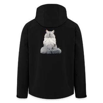 Persian Cat - Men’s Recycled Softshell Jacket by Stanley/Stella - black - Back - AI Model Male 185 light (185cm)