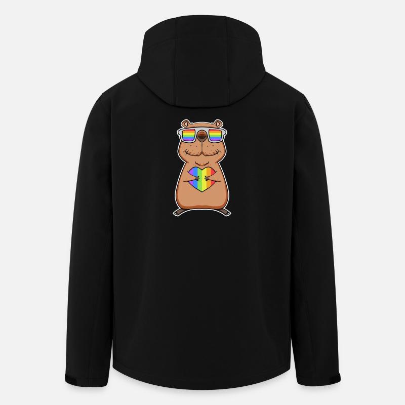Capybara Capybara Rainbow - Men’s Recycled Softshell Jacket by Stanley/Stella - black