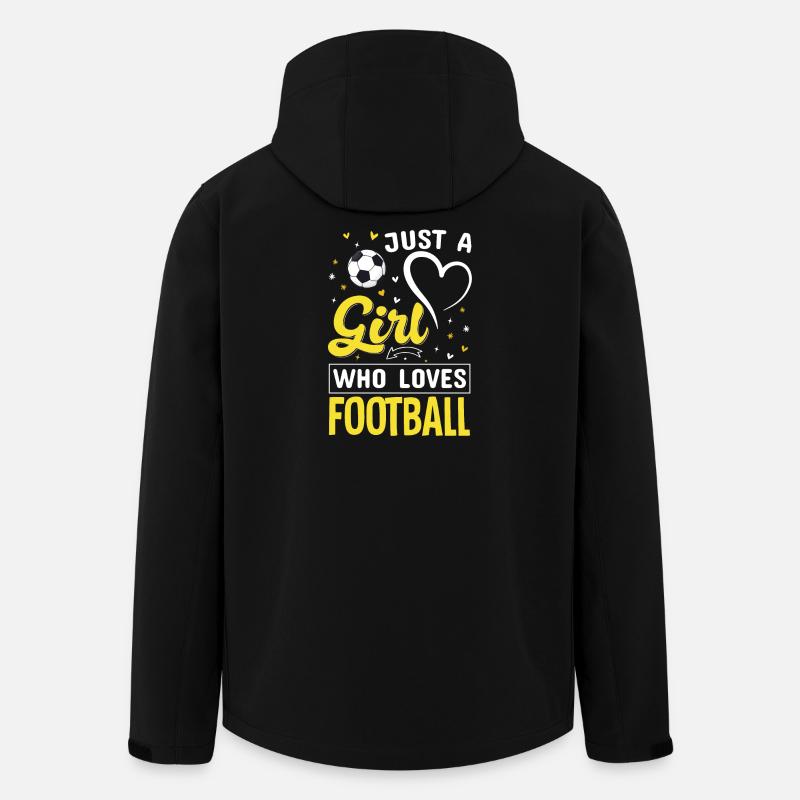 Mädchen liebt Fußball Logo - Recycelte Männer Softshell-Jacke von Stanley/Stella - Schwarz