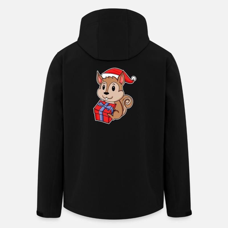 Eichhörnchen mit Weihnachtsmütze - Recycelte Männer Softshell-Jacke von Stanley/Stella - Schwarz