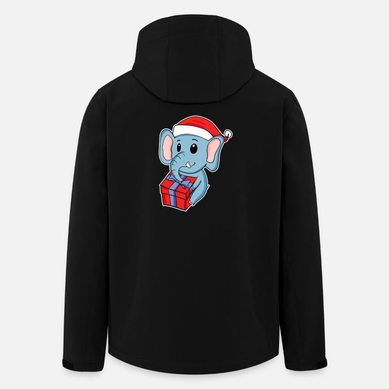 Elefant mit Weihnachtsmütze Weihnachten - Recycelte Männer Softshell-Jacke von Stanley/Stella - Schwarz