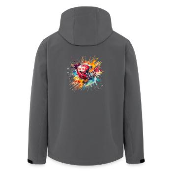 American Football Helm Splash Farbexplosion - Recycelte Männer Softshell-Jacke von Stanley/Stella - Anthrazit - Hinten - AI Model Male 185 light (185cm)