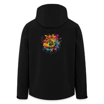 Bitcoin color Splash - Recycelte Männer Softshell-Jacke von Stanley/Stella - Schwarz - Hinten - AI Model Male 185 light (185cm)