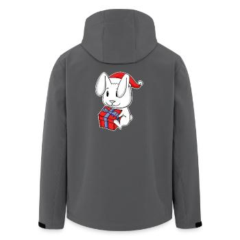 Lapin avec chapeau de père Noël - Veste softshell homme en polyester recyclé Stanley/Stella - noir - Dos - AI Model Male 185 light (185cm)