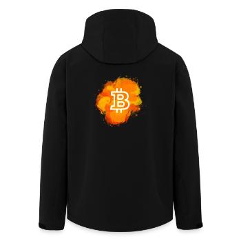 Bitcoin Crypto Cryptocurrency Splash - Men’s Recycled Softshell Jacket by Stanley/Stella - black - Back - AI Model Male 185 light (185cm)