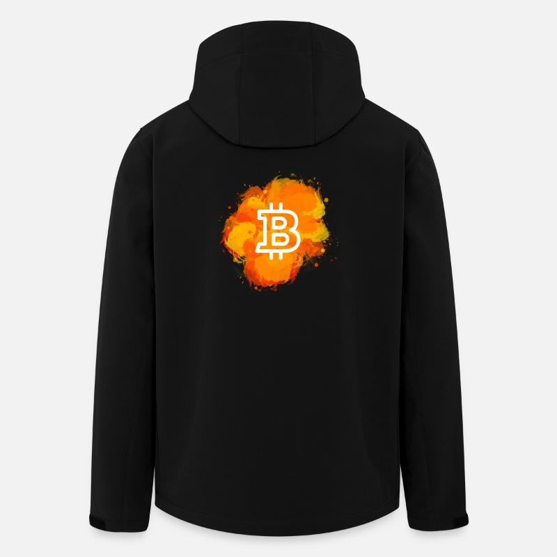 Bitcoin Crypto Cryptocurrency Splash - Veste softshell homme en polyester recyclé Stanley/Stella - noir