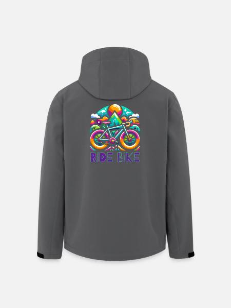 Cycling - Ride Bike design - Men’s Recycled Softshell Jacket by Stanley/Stella - black