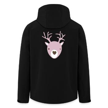 Rudolph Geweih Herz Nase skandinavisch Kinder cool - Recycelte Männer Softshell-Jacke von Stanley/Stella - Schwarz - Hinten - AI Model Male 185 light (185cm)