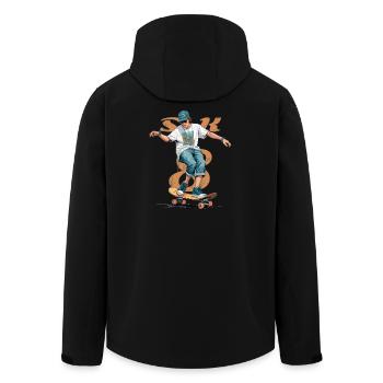 Skater Boy - Men’s Recycled Softshell Jacket by Stanley/Stella - black - Back - AI Model Male 185 light (185cm)