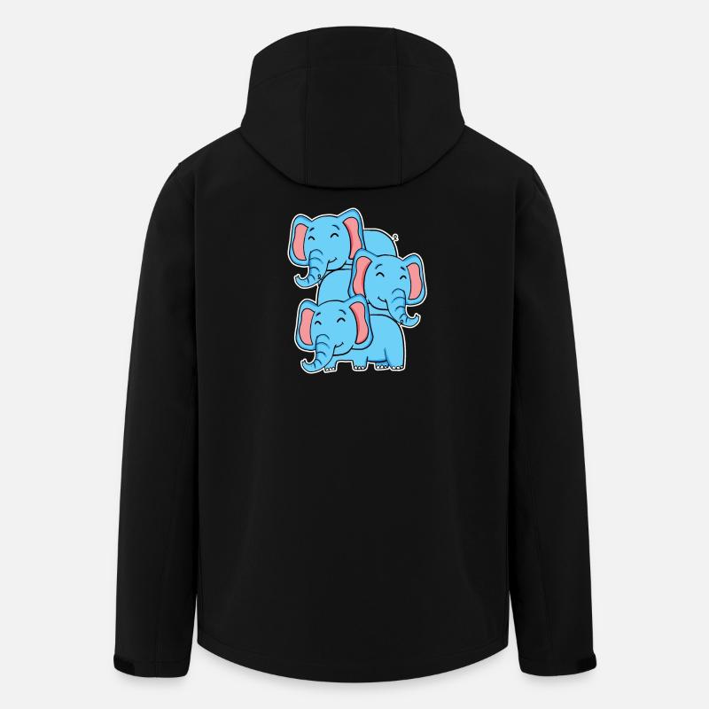 Cute Elephant - Elephant Motif - Men’s Recycled Softshell Jacket by Stanley/Stella - black