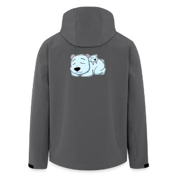 Bär Familie - Bär mit Baby - Recycelte Männer Softshell-Jacke von Stanley/Stella - Anthrazit - Hinten - AI Model Male 185 light (185cm)