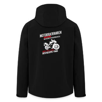 Motorradfahren oder Nichtmotorradfahren... - Recycelte Männer Softshell-Jacke von Stanley/Stella - Schwarz - Hinten - AI Model Male 185 light (185cm)