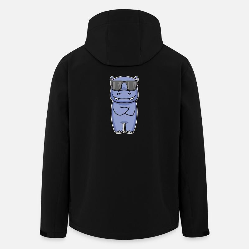 Hippopotamus with glasses - Men’s Recycled Softshell Jacket by Stanley/Stella - black