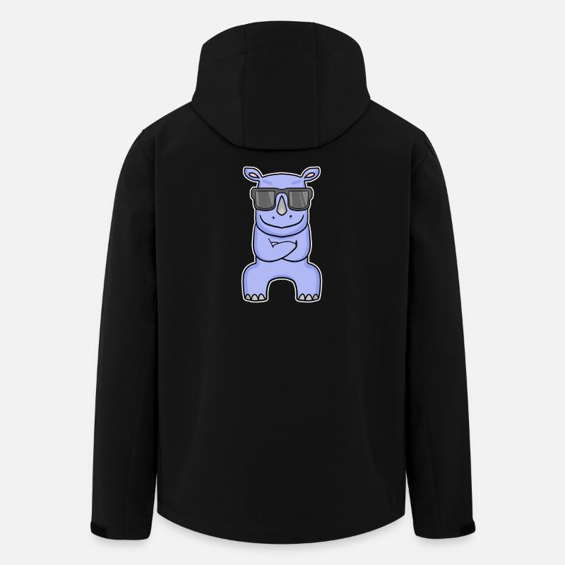 Nilpferd mit Brille - Recycelte Männer Softshell-Jacke von Stanley/Stella - Schwarz