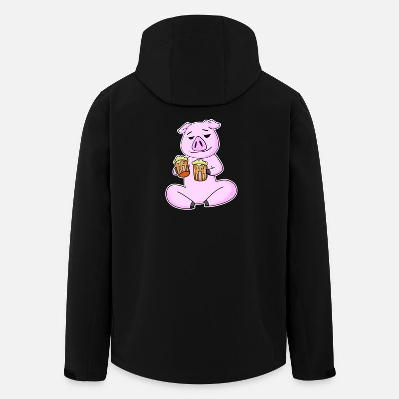 Schwein mit Bier - Recycelte Männer Softshell-Jacke von Stanley/Stella - Schwarz