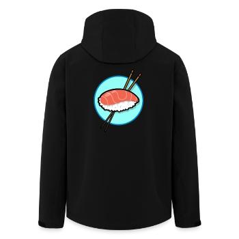 Sushi saumon - Veste softshell homme en polyester recyclé Stanley/Stella - noir - Dos - AI Model Male 185 light (185cm)