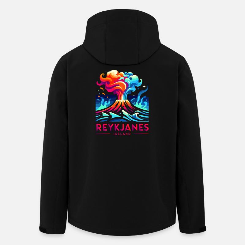 Éruption du volcan de Reykjanes, Islande - Veste softshell homme en polyester recyclé Stanley/Stella - noir