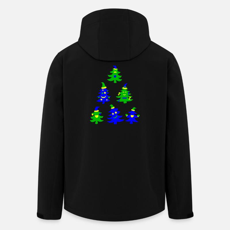 Magische lächelnde Weihnachtsbäume - Recycelte Männer Softshell-Jacke von Stanley/Stella - Schwarz