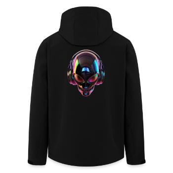 Tête extraterrestre noire avec écouteurs - Veste softshell homme en polyester recyclé Stanley/Stella - noir - Dos - AI Model Male 185 light (185cm)