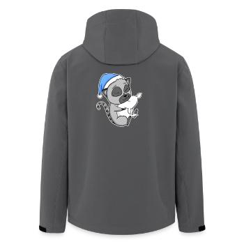 Lémurien avec oreiller et bonnet somnolent - Veste softshell homme en polyester recyclé Stanley/Stella - charbon - Dos - AI Model Male 185 light (185cm)
