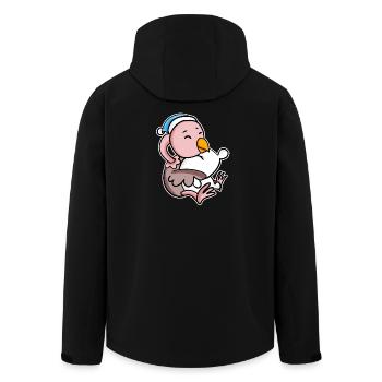 Autruche avec oreiller et bonnet de sommeil - Veste softshell homme en polyester recyclé Stanley/Stella - noir - Dos - AI Model Male 185 light (185cm)
