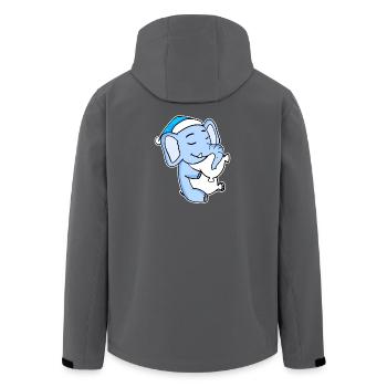 Éléphant avec oreiller et bonnet somnolent - Veste softshell homme en polyester recyclé Stanley/Stella - charbon - Dos - AI Model Male 185 light (185cm)