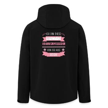 Lustiger Spruch für Krankenpflegerin – Geschenk - Recycelte Männer Softshell-Jacke von Stanley/Stella - Schwarz - Hinten - AI Model Male 185 light (185cm)