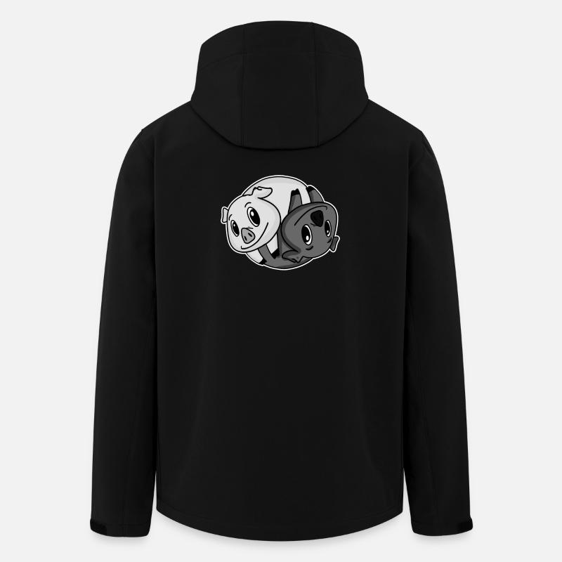 Yin Yang Pigs - Men’s Recycled Softshell Jacket by Stanley/Stella - black