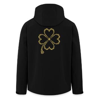 Funkelndes Klee Design - Recycelte Männer Softshell-Jacke von Stanley/Stella - Schwarz - Hinten - AI Model Male 185 light (185cm)