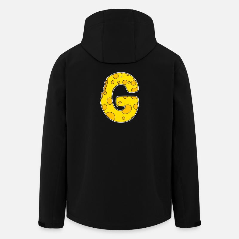 Buchstabe G - Anfangsbuchstabe G - Käse Motiv - Recycelte Männer Softshell-Jacke von Stanley/Stella - Schwarz