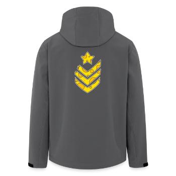 Army Soldier Funny Cheese Symbol - Men’s Recycled Softshell Jacket by Stanley/Stella - anthracite - Back - AI Model Male 185 light (185cm)