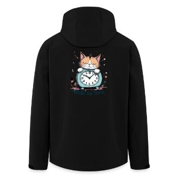 It's time to wake up, cat humor! - Men’s Recycled Softshell Jacket by Stanley/Stella - black - Back - AI Model Male 185 light (185cm)