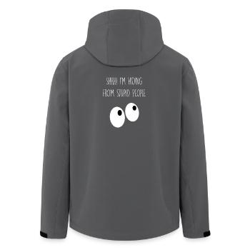 I'm hiding from stupid people - Recycelte Männer Softshell-Jacke von Stanley/Stella - Anthrazit - Hinten - AI Model Male 185 light (185cm)