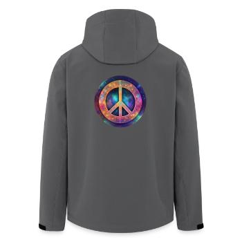 Signe de paix cosmique - Veste softshell homme en polyester recyclé Stanley/Stella - noir - Dos - AI Model Male 185 light (185cm)