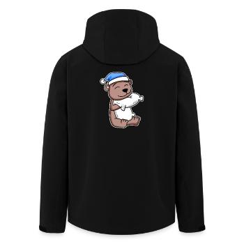 Ours avec oreiller et bonnet de couchage - Veste softshell homme en polyester recyclé Stanley/Stella - noir - Dos - AI Model Male 185 light (185cm)