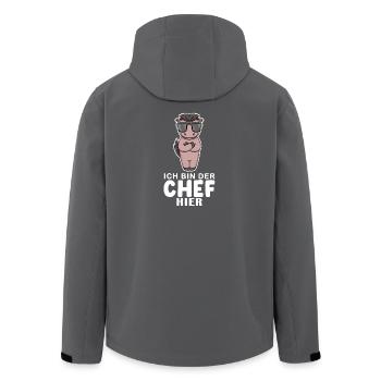 Chef Spruch Anführer Pferd Motiv - Recycelte Männer Softshell-Jacke von Stanley/Stella - Anthrazit - Hinten - AI Model Male 185 light (185cm)