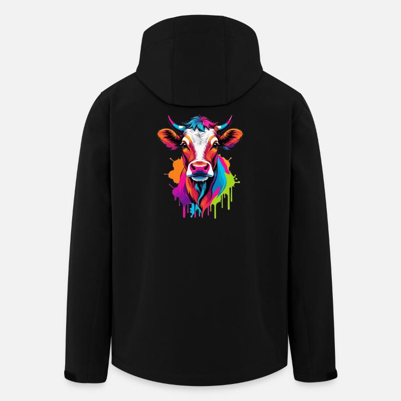 Süße bunte Kuh - Recycelte Männer Softshell-Jacke von Stanley/Stella - Schwarz