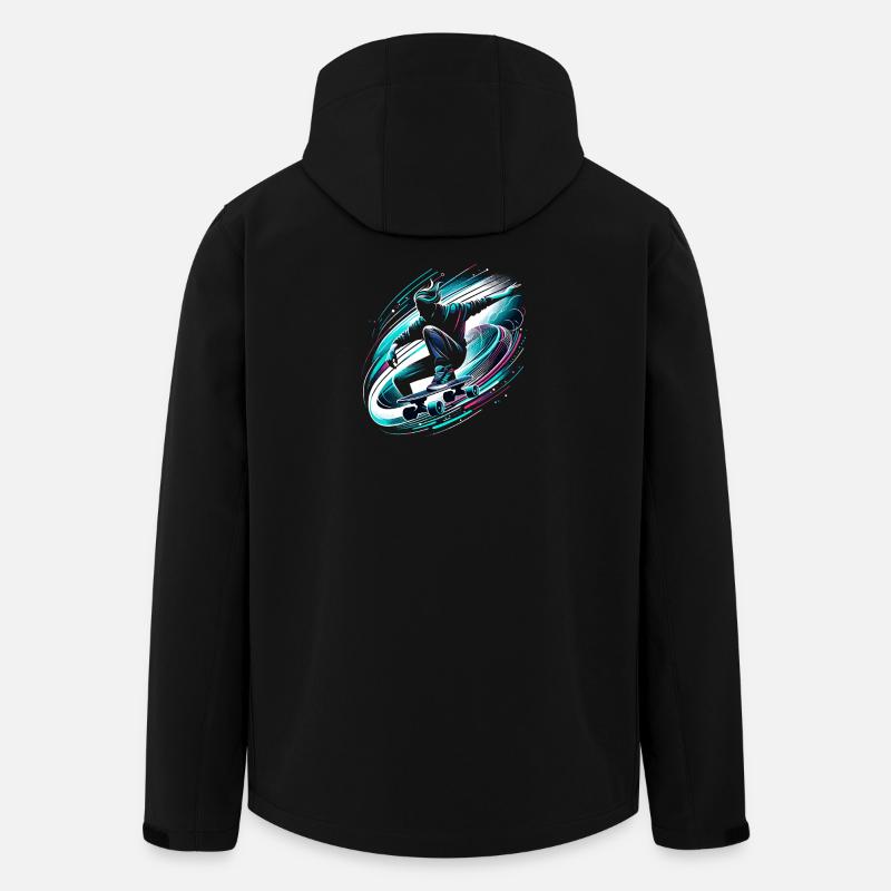 Longboarder sur skateboard ou longboard - Veste softshell homme en polyester recyclé Stanley/Stella - noir