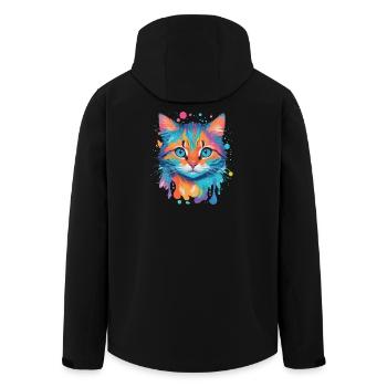 Niedliche Katze - Recycelte Männer Softshell-Jacke von Stanley/Stella - Schwarz - Hinten - AI Model Male 185 light (185cm)