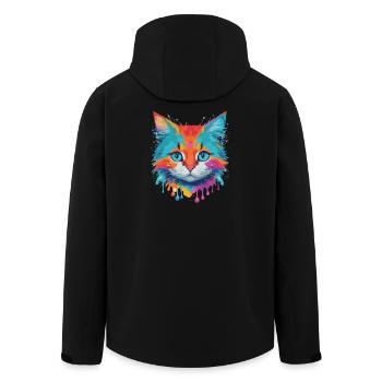 Niedliche Katze - Recycelte Männer Softshell-Jacke von Stanley/Stella - Schwarz - Hinten - AI Model Male 185 light (185cm)