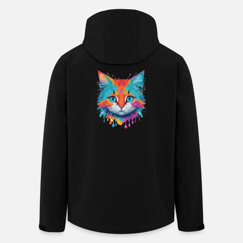 Niedliche Katze - Recycelte Männer Softshell-Jacke von Stanley/Stella - Schwarz